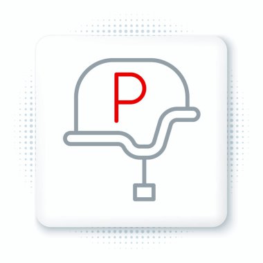 Çizgi Savaş muhabiri ikonu beyaz arka planda izole edildi. Canlı haberler. Renkli taslak konsepti. Vektör