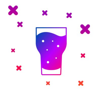 Beyaz arkaplanda izole edilmiş renkli bira ikonu. Kademeli rastgele dinamik şekiller. Vektör.