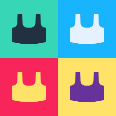 Pop Art Undershirt simgesi renk arkaplanda izole edildi. Vektör