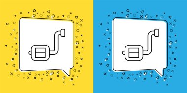 Sarı ve mavi arkaplanda izole edilmiş bisiklet pedalı simgesini ayarla. Vektör.