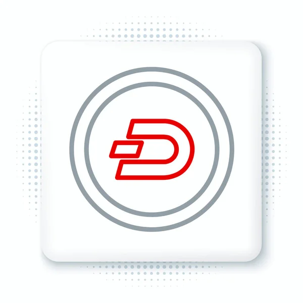 Cryptocurrency Coin Dash Icon 배경에 분리되어 디지털 동전의 Blockchain 암호화 — 스톡 벡터