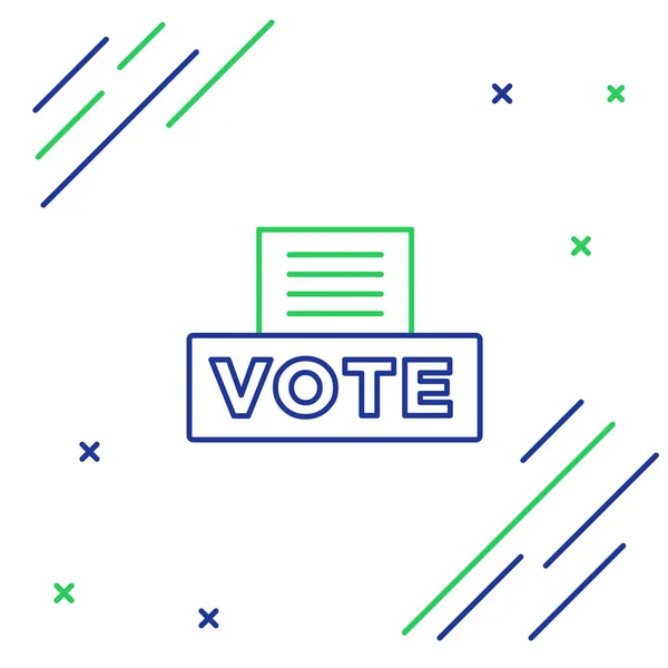 Line Vote Box Ballot Box Envelope Icon Isolated White Background — Stock Vector