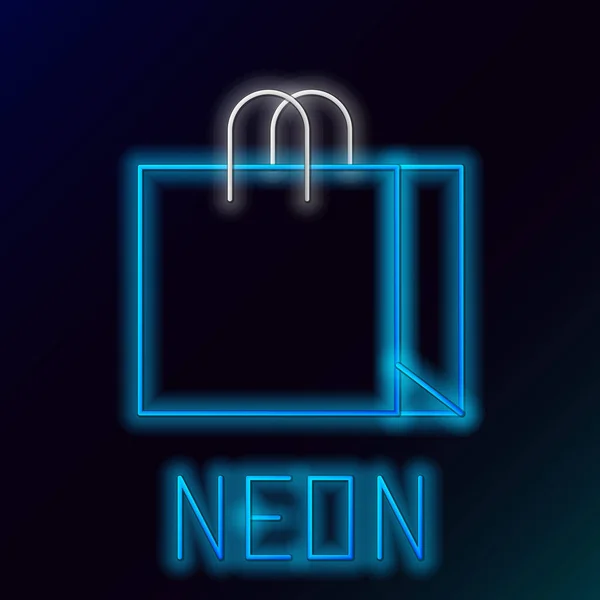 Linea Neon Luminosa Borsa Shopping Icona Gioielli Isolato Sfondo Nero — Vettoriale Stock