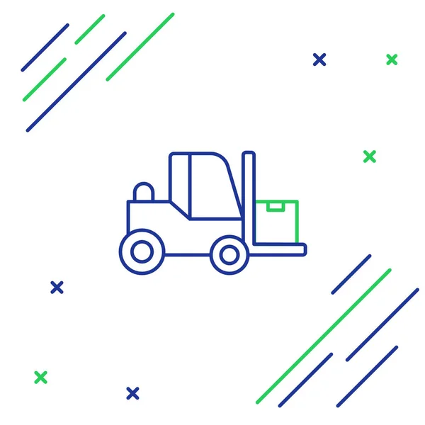 Forklift Kamyon Simgesi Beyaz Arkaplanda Izole Edildi Çatal Doldurucu Karton — Stok Vektör