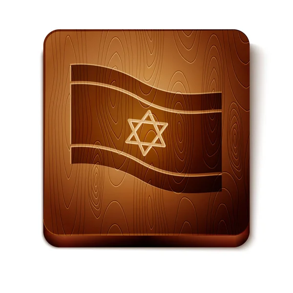 Καφέ Σημαία Του Ισραήλ Εικόνα Απομονώνονται Λευκό Φόντο Εθνικό Πατριωτικό — Διανυσματικό Αρχείο