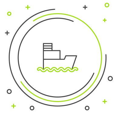 Çizgi Gemisi simgesi beyaz arkaplanda izole edildi. Sigorta konsepti. Güvenlik, güvenlik, koruma, konsept koruma. Renkli taslak konsepti. Vektör