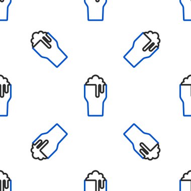 Çizgi Cam bira ikonu beyaz arka planda izole edilmiş kusursuz desen. Renkli taslak konsepti. Vektör