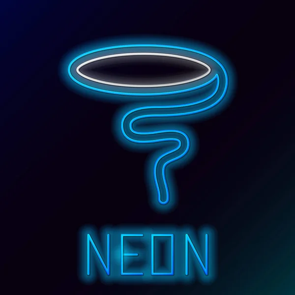 Glowing Neon Line Lasso Icon Isolated Black Background Colorful Outline — Image vectorielle