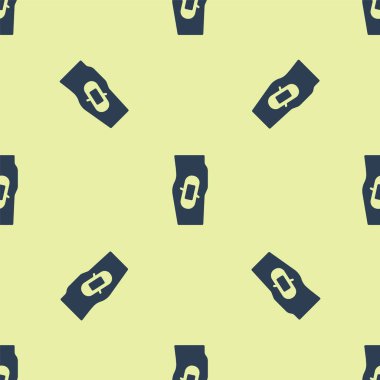 Bacak simgesindeki mavi alçı sarı arka planda izole edilmiş pürüzsüz desen. Vektör.