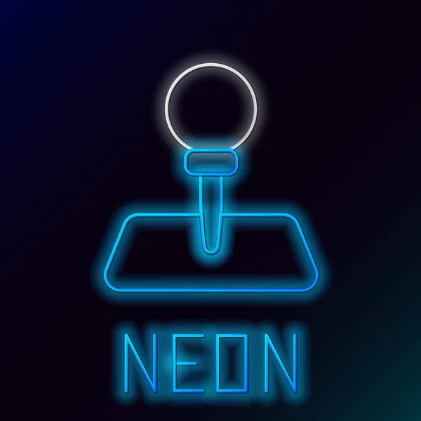 Gloeiende Neon Lijn Push Pin Pictogram Geïsoleerd Zwarte Achtergrond Duimspijkers — Stockvector