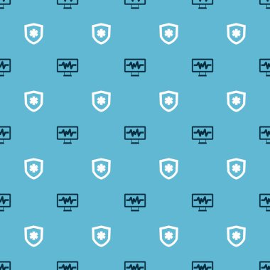 Monitörü kardiyograma ve hayat sigortasına ayarlayın. Vektör