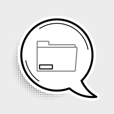 Gri arkaplanda satır dosya simgesi izole edildi. Muhasebe klasörü sembolü. Muhasebe yönetimi. Renkli taslak konsepti. Vektör.