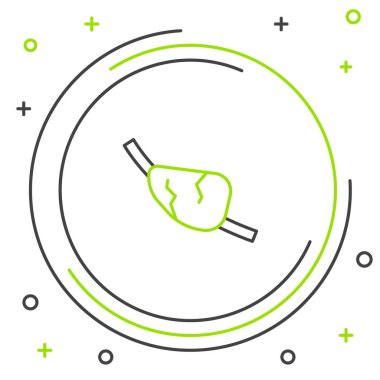 Beyaz arkaplanda Korsan göz bandı simgesi izole edildi. Korsan aksesuarı. Renkli taslak konsepti. Vektör