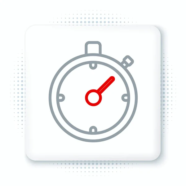 Line Stopwatch Icono Aislado Sobre Fondo Blanco Signo Del Temporizador — Archivo Imágenes Vectoriales