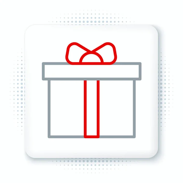 Linie Geschenk Box Symbol Isoliert Auf Weißem Hintergrund Alles Gute — Stockvektor