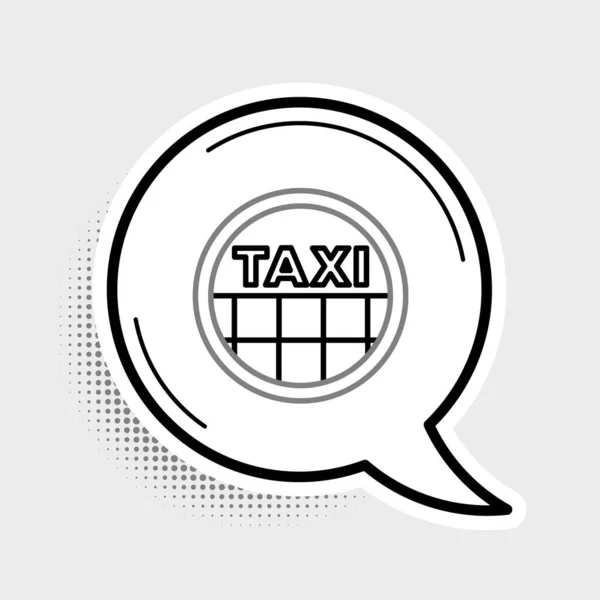 Line Taxi Car Roof Icon Isolated Grey Background Colorful Outline — Stock Vector