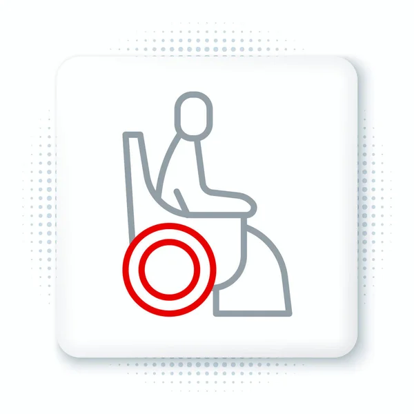 Linha Mulher Cadeira Rodas Para Ícone Pessoa Com Deficiência Isolado —  Vetores de Stock