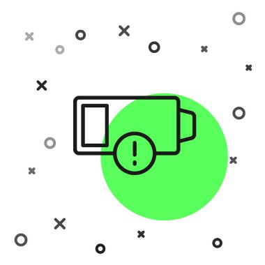 Siyah çizgi batarya şarj seviyesi göstergesi simgesi beyaz arkaplanda izole edildi. Vektör