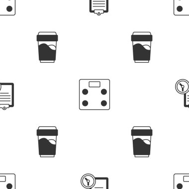 Spor eğitim programını, banyo terazilerini ve cam parçalarını kusursuz bir şekilde ayarla. Vektör