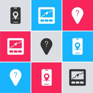 Şehir haritası navigasyonunu, GPS aygıtını ve bilinmeyen yol noktası simgesini ayarla. Vektör