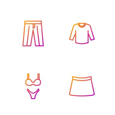 Etek mayo ve süveter çizgisini ayarlayın. Renk simgeleri. Vektör.