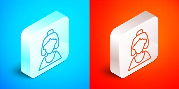 Isometric Line Consultant Seller Jewelry Store Icon Isolated Blue Red — Stockový vektor