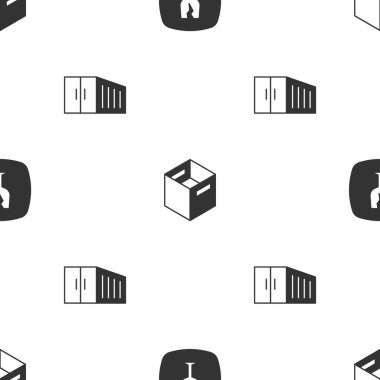 Kırık camları, karton kutuları ve konteynırları pürüzsüz desenlere ayarlayın. Vektör