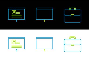 Satır Çantası, Chalkboard simgesi ve özgeçmişi olan tahta. Vektör
