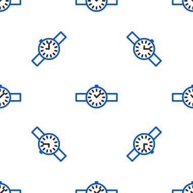 Çizgi Bilek İzleme simgesi beyaz arkaplandaki kusursuz deseni izole etti. Kol saati simgesi. Renkli taslak konsepti. Vektör