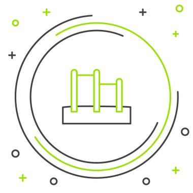 Çizgi Spor yatay çubuk simgesi beyaz arkaplanda izole edildi. Renkli taslak konsepti. Vektör