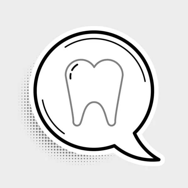 Line Tooth Symbol isoliert auf grauem Hintergrund. Zahnsymbol für Zahnklinik oder Zahnarztpraxis und Zahnpasta-Packung. Buntes Rahmenkonzept. Vektor — Stockvektor