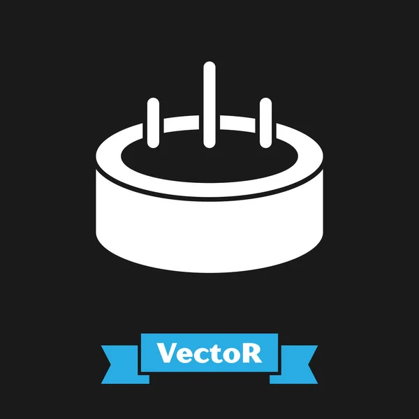 Fehér medence létra ikon elszigetelt fekete háttér. Vektor — Stock Vector
