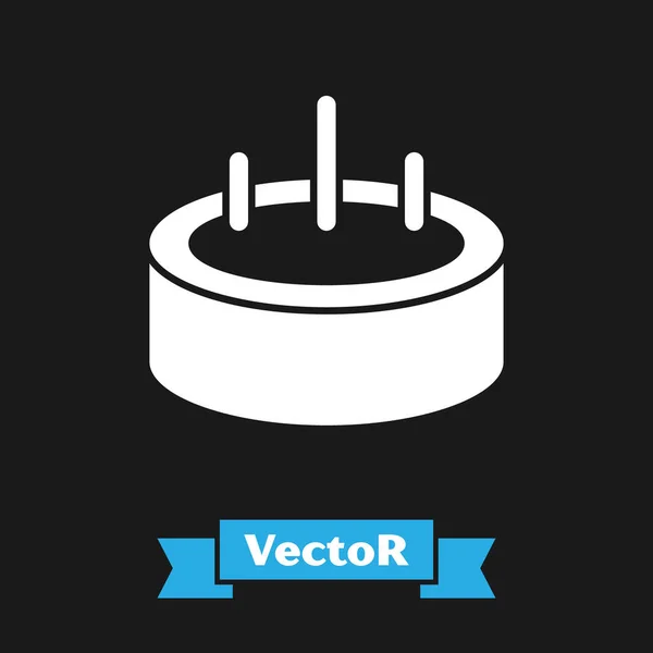 화이트 수영장에 사다리 아이콘 이 검은 배경에 분리되어 있습니다. Vector — 스톡 벡터