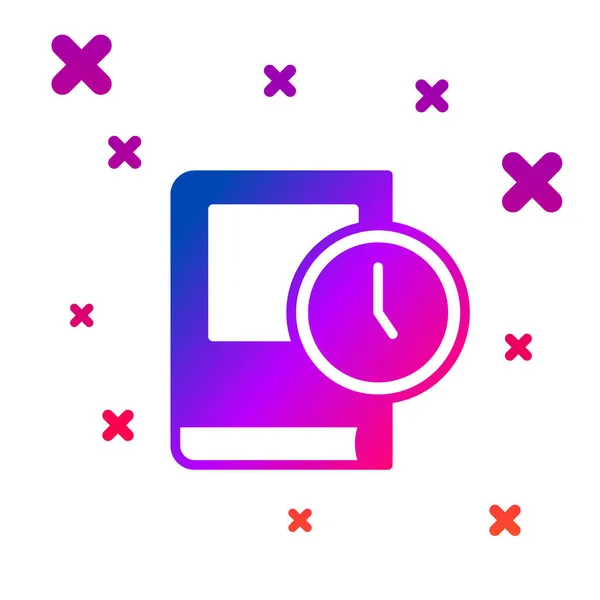 Color Time for book icon isoliert auf weißem Hintergrund. Gradient zufällige dynamische Formen. Vektor — Stockvektor