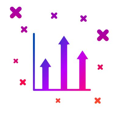 Renkli pasta grafiği bilgi simgesi beyaz arkaplanda izole edildi. Diyagram çizelgesi. Kademeli rastgele dinamik şekiller. Vektör