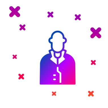 Renkli emlakçı simgesi beyaz arkaplanda izole edildi. Ev almak. Kademeli rastgele dinamik şekiller. Vektör