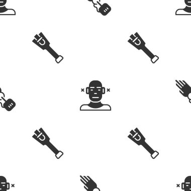 Protez el, sağır ve bacağı kusursuz desene ayarlayın. Vektör