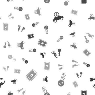 Araba kiralama, kira anahtarı, House ve Online gayrimenkul. Vektör