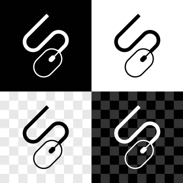 Zestaw Komputerowa ikona myszy na czarno-białym, przezroczystym tle. Optyka z symbolem koła. Wektor — Wektor stockowy