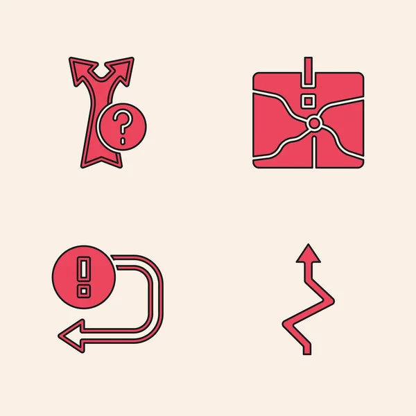 Set Arrow, , Intersection point and icon. Vector — Vetor de Stock