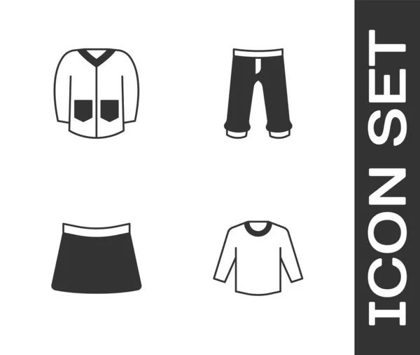 Set Sweater, Skirt and Pants icon. Vector — Vector de stock