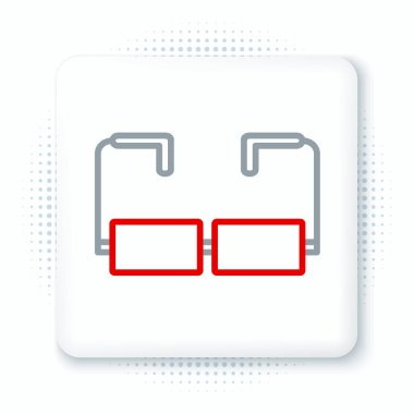 Çizgi Gözlüğü simgesi beyaz arkaplanda izole edildi. Gözlük çerçevesi sembolü. Renkli taslak konsepti. Vektör