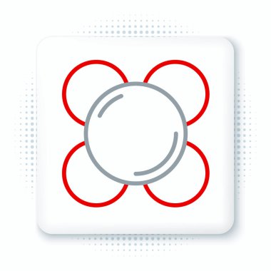 Molekül simgesi beyaz arkaplanda izole edildi. Kimya moleküllerinin yapısı, fen öğretmenlerinin yenilikçi eğitim posteri. Renkli taslak konsepti. Vektör