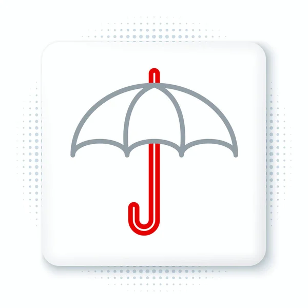 Linia ikona parasol izolowane na białym tle. Koncepcja ubezpieczenia. Wodoodporna ikona. Ochrona, bezpieczeństwo, koncepcja bezpieczeństwa. Kolorowy koncept. Wektor — Wektor stockowy