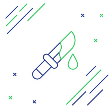 Kanlı çizgi bıçak ikonu beyaz arka planda izole edildi. Renkli taslak konsepti. Vektör