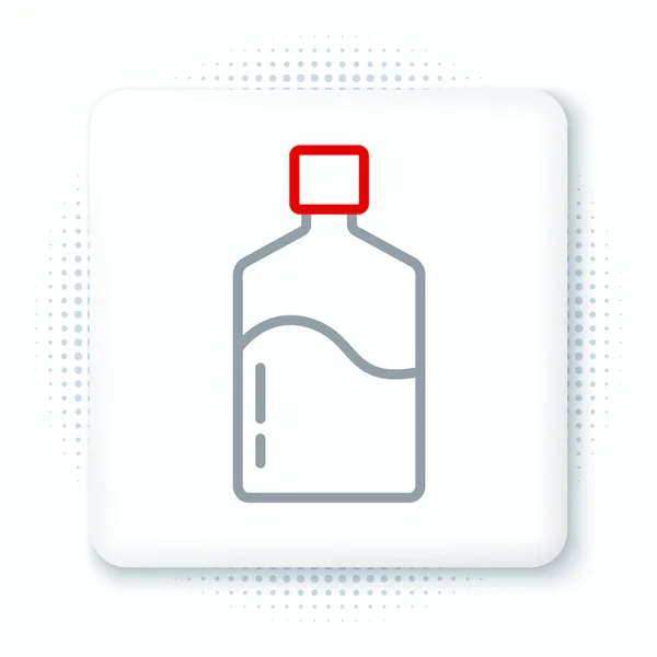 Ligne Grande bouteille avec icône d'eau propre isolée sur fond blanc. Conteneur en plastique pour la glacière. Concept de contour coloré. Vecteur — Image vectorielle