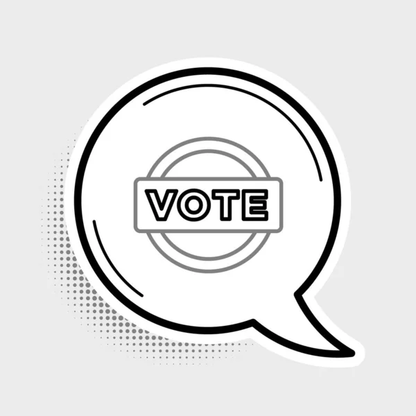Icono de voto de línea aislado sobre fondo gris. Concepto de esquema colorido. Vector — Archivo Imágenes Vectoriales