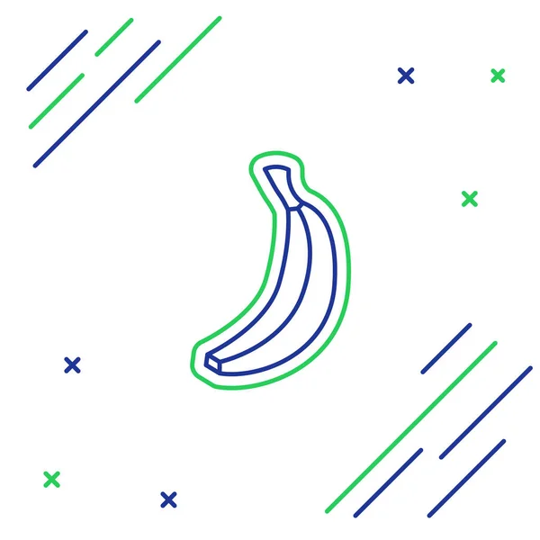Línea Banana icono aislado sobre fondo blanco. Concepto de esquema colorido. Vector — Vector de stock