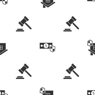 House 'u kalkan, para ve Yargıç tokmağı kusursuz bir kalıba sokun. Vektör