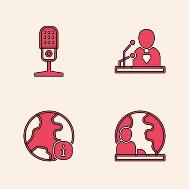 Dünya haberlerini hazırla, Mikrofon, Kırılma ve ikon. Vektör